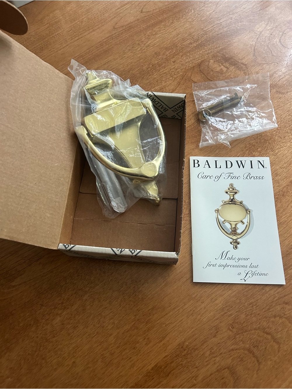 Baldwin Polished Brass Door Knocker with Drop Ring